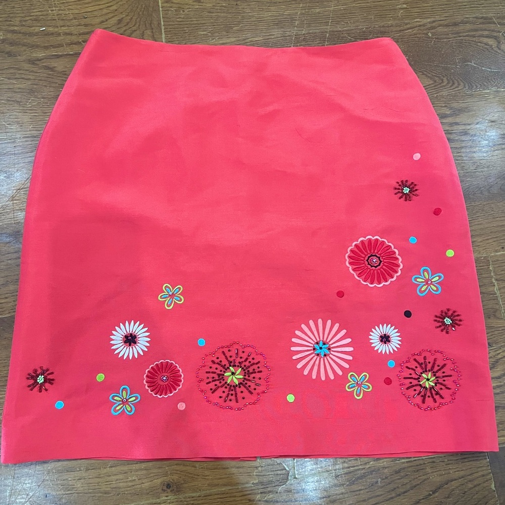 Vintage Kelly and Diane beaded silk mini skirt.